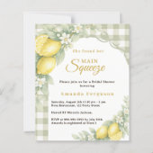 Papier Lemons gingham squeeze Bridal Shower invitation (Devant)