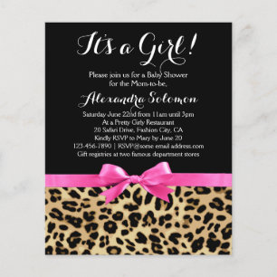 Papier Leopard Hot rose Bow C'est un Baby shower Safari f