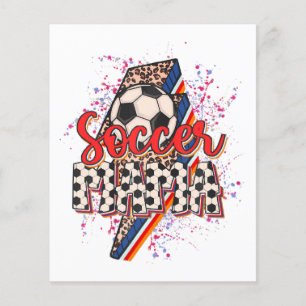 Papier Leopard Soccer Mama Éclair Bolt Sport Maman Mothe