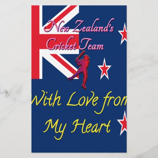Papier L'équipe de cricket néo-zélandaise : L'amour de mo (Devant)