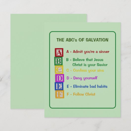 Papier Les ABC du salut (Devant / Derrière)