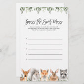 Papier Les Animaux De Bois Baby shower Devinez Le Mess Do (Devant / Derrière)