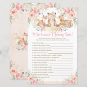 Papier Les Animaux De Bois Blush Floral Qui Connaît Maman (Devant / Derrière)