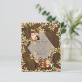 PAPIER LES ANIMAUX DE BOIS LES INVITATIONS DE DOUCHE BÉBÉ (Debout devant)