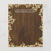 PAPIER LES ANIMAUX DE BOIS LES INVITATIONS DE DOUCHE BÉBÉ (Dos)