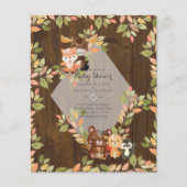 PAPIER LES ANIMAUX DE BOIS LES INVITATIONS DE DOUCHE BÉBÉ (Devant)