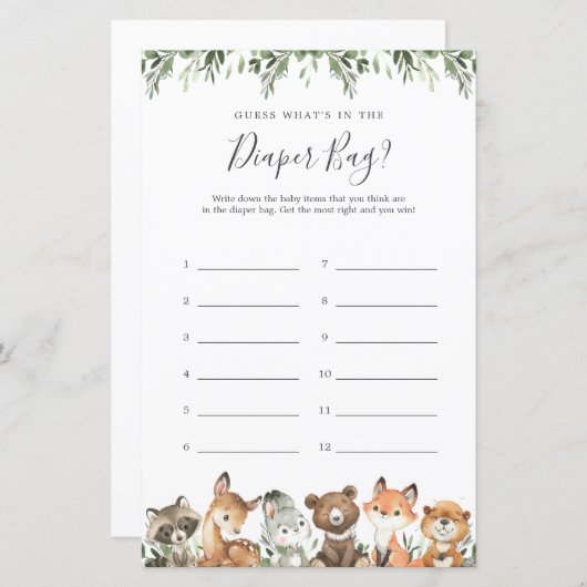 Papier Les animaux des bois devinent ce qu'il y a dans le (Devant / Derrière)