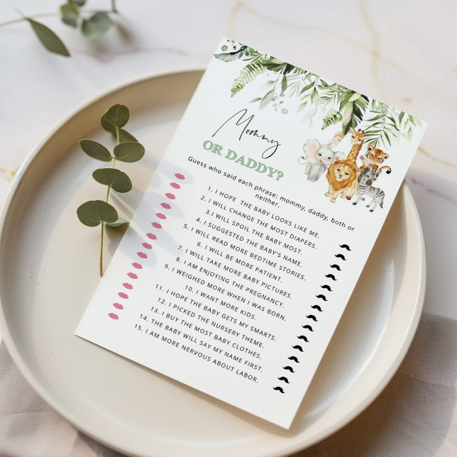 Papier Les animaux Safari Devinez qui l'a dit maman ou pa (Créateur téléchargé)