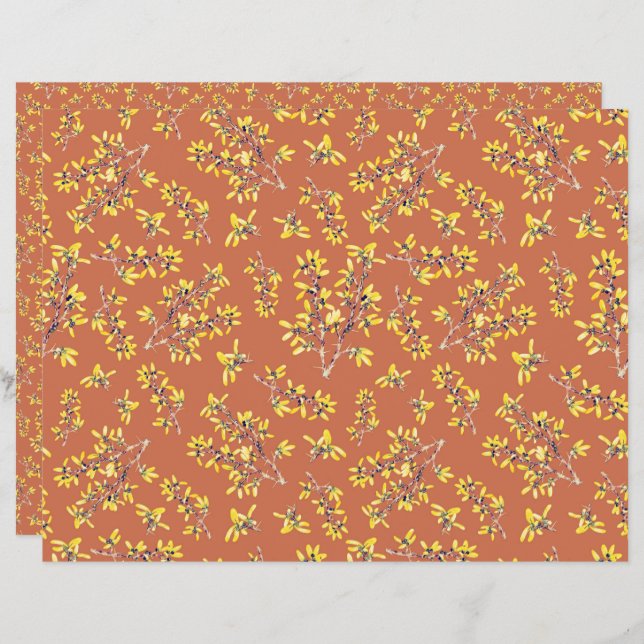 Papier Les branches de l'épine noire couleurs de l'automn (Devant / Derrière)