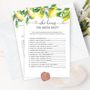 Papier Les citrons d'aquarelle Qui connaît la mariée meil