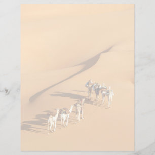 Papier Les déserts Marche touareg avec chameaux