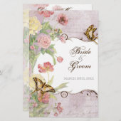 Papier Les Fleurs Peony Rose Tulip Floral Flowers Mariage (Devant / Derrière)