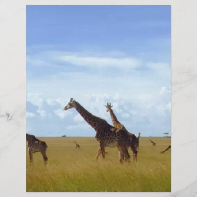 Papier Les Giraffes du Parc National de Nairobi (Devant)