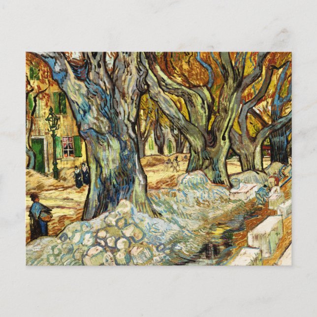 Papier Les Grands Arbres À Avion De Vincent Van Gogh (Devant)