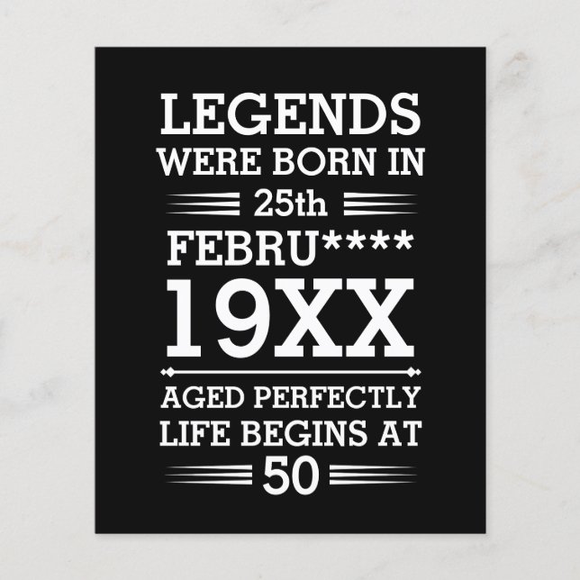 Papier Les légendes personnalisées sont nées à la date Mo (Devant)