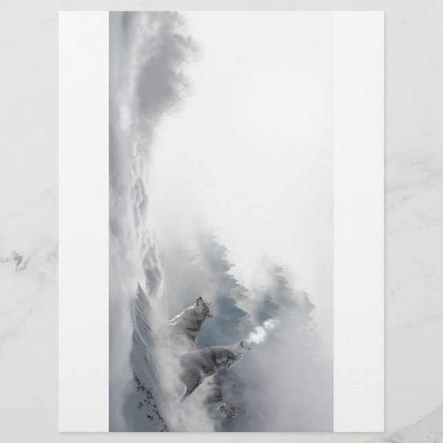 Papier Les Loups hurlent Sur La Lune (Devant)