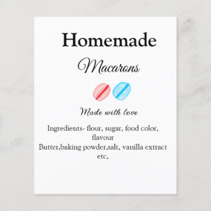 Papier Les macarons faits maison ajoutent des ingrédients