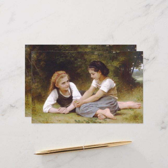 Papier Les Noisettes : Les jeunes filles ramassent les no (Devant/Arrière en situation)