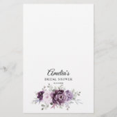 Papier Les nuances de pourpre Dusty fleurissent Qui suis- (Dos)