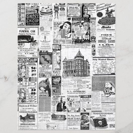 Papier Les petites annonces du journal d'Halloween (Devant)
