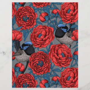 Papier Les pivoines et les brunes