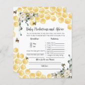 Papier Les prédictions et les conseils de bébé bee jeu de (Devant / Derrière)