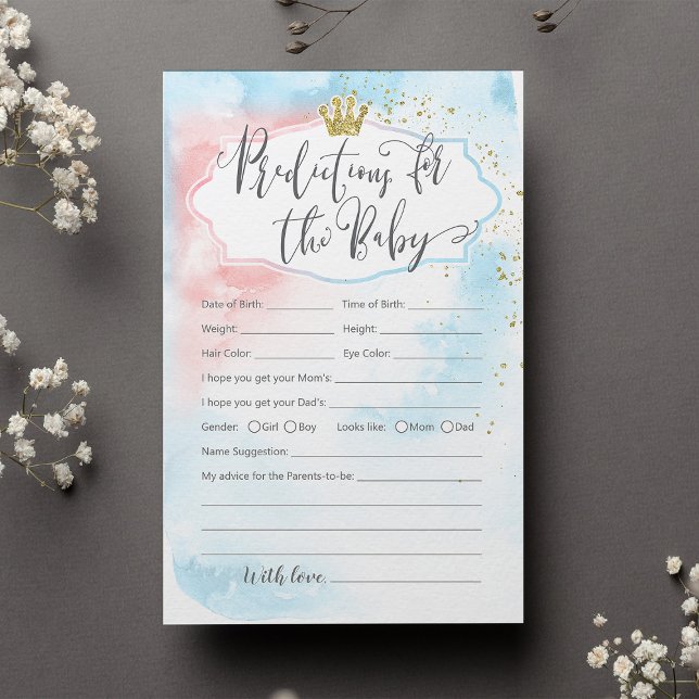 Papier Les prédictions pour le genre de bébé révèlent or  (Créateur téléchargé)