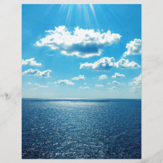 Papier Les rayons sur la mer