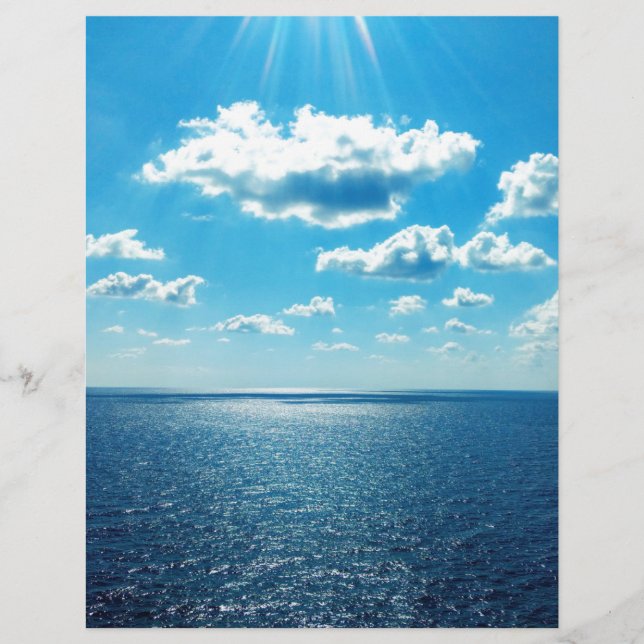 Papier Les rayons sur la mer (Devant)