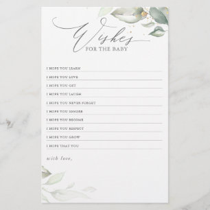Papier Les Voeux Pour Le Baby shower Vert Élégant Bébé