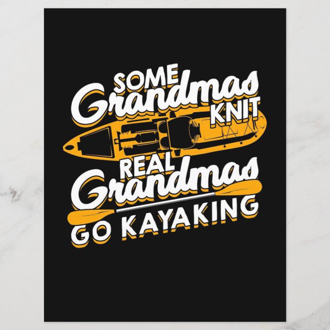 Papier Les vraies grand-mères vont en kayak (Devant)