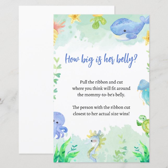Papier L'été sous le Baby shower de mer Jeu (Devant / Derrière)