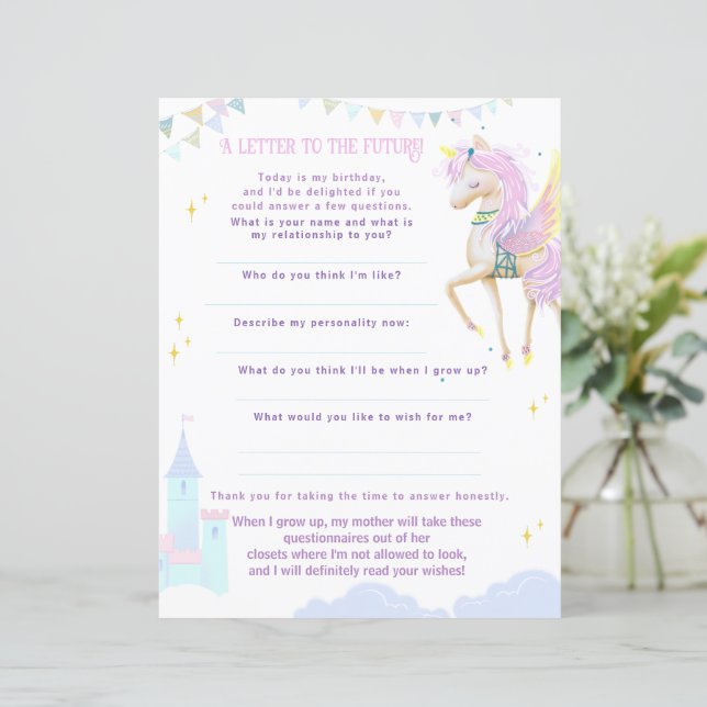 Papier "Letter to the Future" game for a magical birthdау (Debout devant)