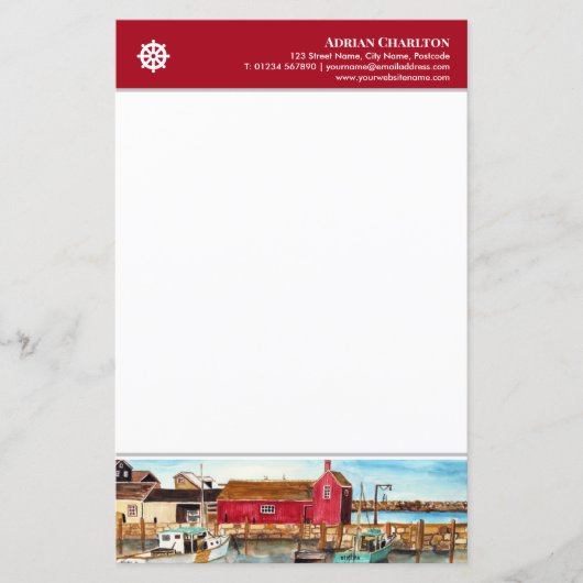 Papier Letterhead Rockport Harbour Massachusetts (Devant)