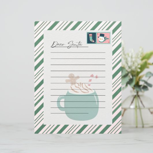 Papier Lettre à Père Noël avec les friandises Gingerbread (Debout devant)