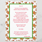 Papier Lettre à thème pain d'épices du Père Noël (Devant)