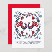 Papier Lettre annuelle des fêtes des oiseaux d'art popula (Devant / Derrière)