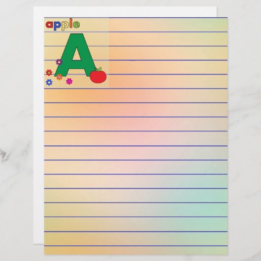 Papier LETTRE Apple A (Devant / Derrière)