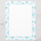 Papier LETTRE Aquarelle Bleue Vacances d'hiver (Dos)