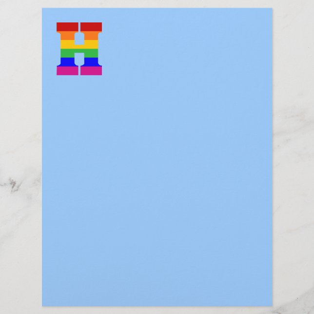 Papier LETTRE arc-en-ciel H (Devant)
