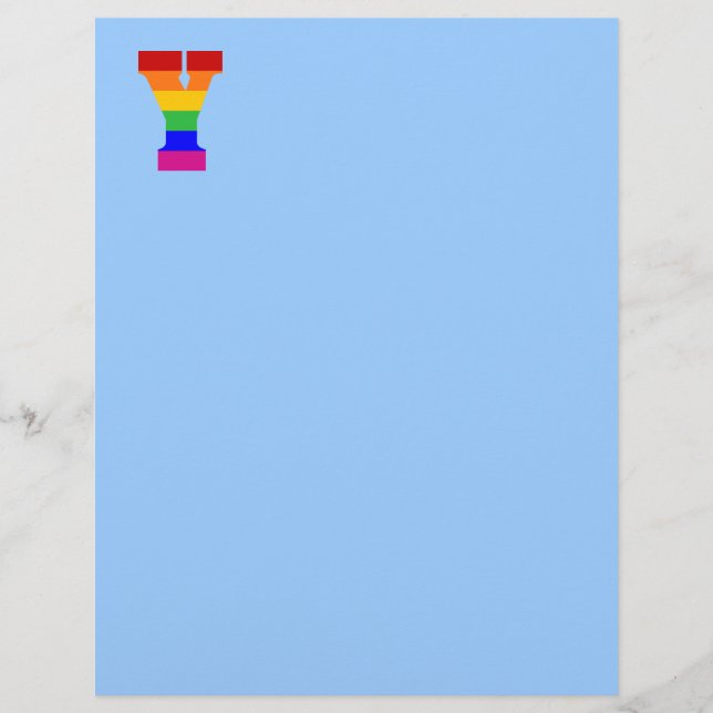 Papier LETTRE arc-en-ciel Y (Devant)