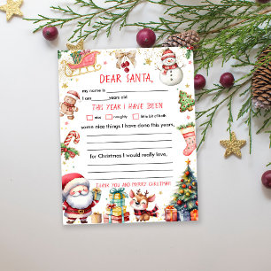 Papier Lettre au Père Noël Noël