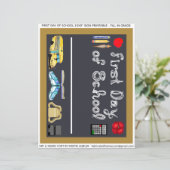 Papier Lettre aux signes du premier jour de l'école 10x8" (Debout devant)