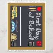 Papier Lettre aux signes du premier jour de l'école 10x8" (Devant)