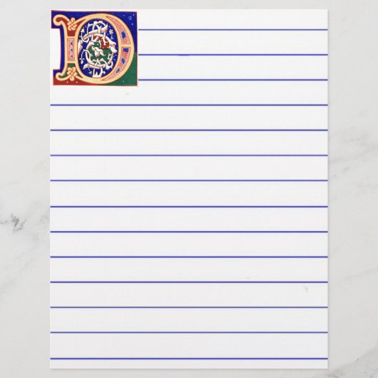 Papier Lettre D du XVIIe siècle (Devant)