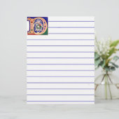 Papier Lettre D du XVIIe siècle (Debout devant)