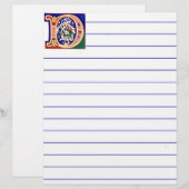 Papier Lettre D du XVIIe siècle (Devant / Derrière)