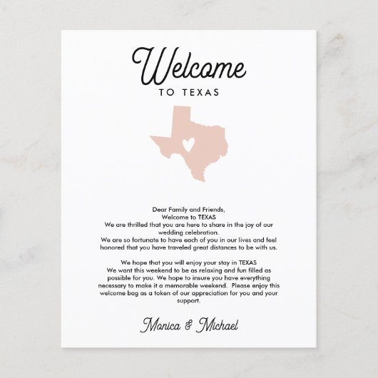 Papier LETTRE D'ACCUEIL TEXAS Itinéraire TOUTE COULEUR (Devant)