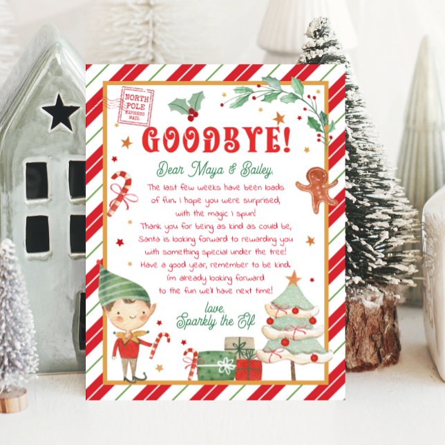 Papier Lettre d'adieu personnalisée Elf Noël (Goodbye elf letter is a perfect way to add magic to Christmas. Saying goodbye to your Christmas elf.)
