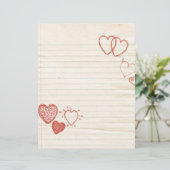 Papier Lettre d'amour Doodle Bloc-notes (Debout devant)